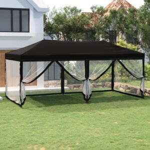 Pood24 kokkupandav peotelk seintega, must, 3 x 6 m