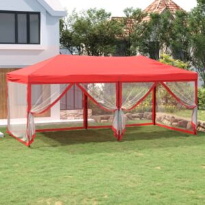 Pood24 kokkupandav peotelk seintega, punane, 3 x 6 m