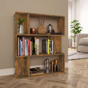 Книжная полка/разделитель комнаты Pood24, копченый дуб, 80x24x96 см, искусственное дерево