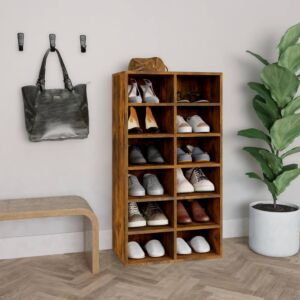 Полка для обуви Pood24, копченый дуб, 54 x 34 x 100,5 см, искусственное дерево