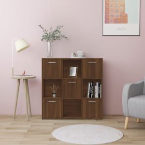 Книжный шкаф Pood24, коричневый дуб, 90 x 30 x 90 см, искусственное дерево