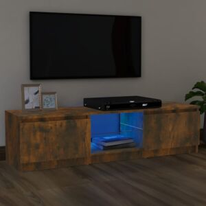 Pood24 Тумба под ТВ со светодиодной подсветкой, копченый дуб, 120 x 30 x 35,5 см