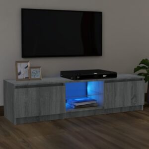 Pood24 Тумба под ТВ со светодиодной подсветкой, дуб Сонома серый, 120 x 30 x 35,5 см