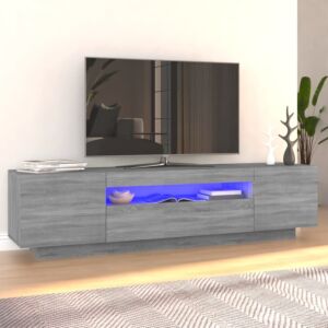 Pood24 Тумба под ТВ со светодиодной подсветкой, дуб Сонома серый, 160 x 35 x 40 см