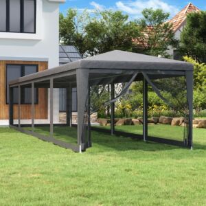 Pood24 peotelk 10 võrgust külgseinaga, antratsiithall, 3 x 12 m HDPE