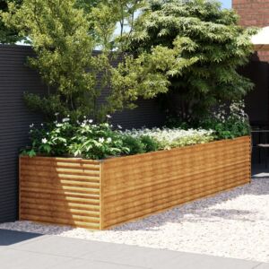 Pood24 taimekast, 386 x 100 x 69 cm, Corten-teras