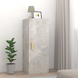 Pood24 навесной шкаф, серый бетон, 34,5 x 34 x 90 см, искусственное дерево