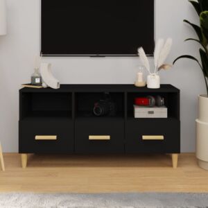 Тумба под ТВ Pood24, черный, 102x36x50 см, искусственное дерево