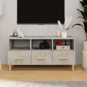 Тумба под ТВ Pood24, серый бетон, 102x36x50 см, искусственное дерево