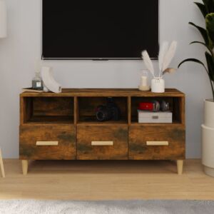 Тумба под ТВ Pood24, копченый дуб, 102 x 36 x 50 см, искусственное дерево