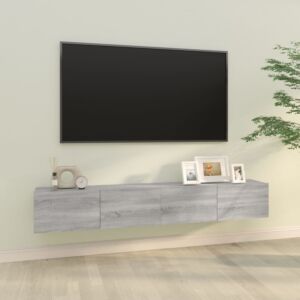 Pood24 Настенные тумбы под ТВ 2 шт, дуб Сонома серый, 100 x 30 x 30 см
