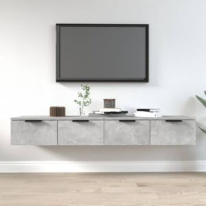 Pood24 Навесные шкафы 2 шт, серый бетон, 68 x 30 x 20 см, искусственное дерево