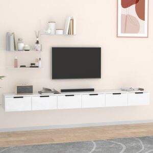 Pood24 Навесные шкафы 2 шт, белые, 102x30x20 см, искусственное дерево