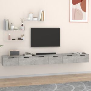 Pood24 Навесные шкафы 2 шт, серый бетон, 102x30x20 см, искусственное дерево