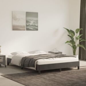 Pood24 voodiraam, tumehall, 140x190 cm, samet