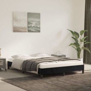 Pood24 voodiraam, must, 140x190 cm, samet