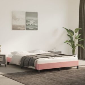 Pood24 voodiraam, roosa, 140 x 190 cm, samet