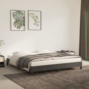 Pood24 voodiraam, tumehall, 160x200 cm, samet