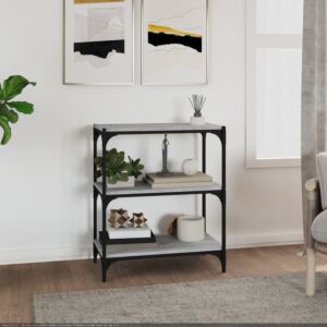 Книжный шкаф Pood24, серый Sonoma, 60 x 33 x 70,5 см, искусственное дерево и сталь