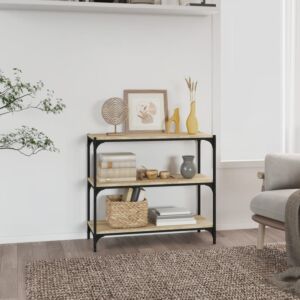 Книжный шкаф Pood24, дуб сонома, 80 x 33 x 70,5 см, искусственное дерево и сталь