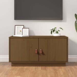 Тумба под ТВ Pood24, медовый цвет, 80 x 34 x 40 см, дерево сосна