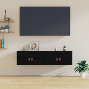 Pood24 Навесные шкафы, 2 шт., черные, 60 x 30 x 30 см, сосна