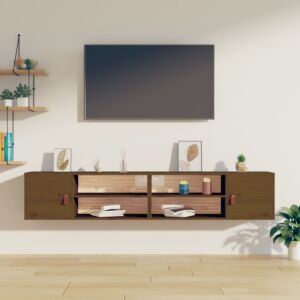 Pood24 Навесные шкафы, 2 шт, медово-коричневый, 80x30x30 см, дерево сосна