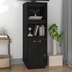 Pood24 высокий шкаф, черный, 34 x 40 x 108,5 см, дерево сосна
