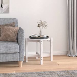 Pood24 kohvilaud, valge, Ø 52,5x45 cm, männipuit