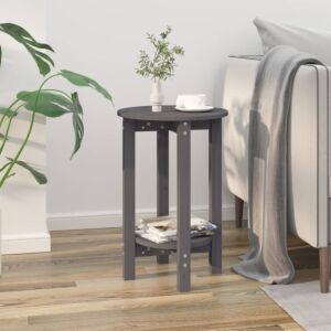 Pood24 kohvilaud, hall, Ø 40x60 cm, männipuit