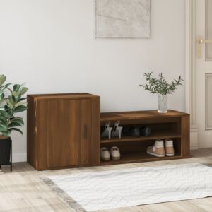 Pood24 обувной шкаф, дуб коричневый, 130x35x54 см, искусственное дерево