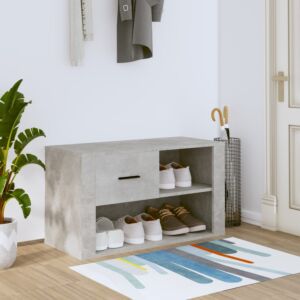 Pood24 обувной шкаф, серый бетон, 80x35x45 см, искусственное дерево