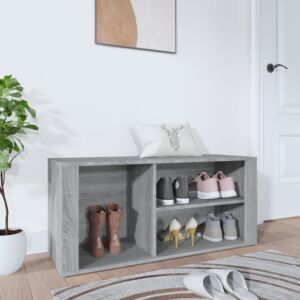 Тумба для обуви Pood24, дуб Сонома серый, 100 x 35 x 45 см, искусственное дерево