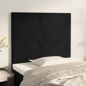 Pood24 voodipeatsid 2 tk, must, 100x5x78/88 cm, samet
