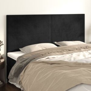Pood24 voodipeatsid 4 tk, must, 80x5x78/88 cm, samet