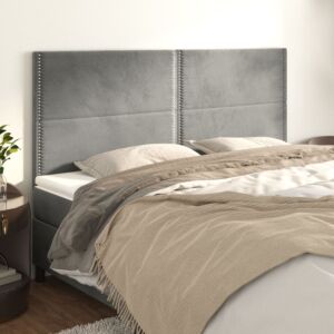 Pood24 voodipeatsid 4 tk, helehall, 100x5x78/88 cm, samet