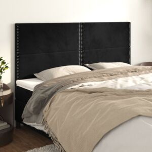 Pood24 voodipeatsid 4 tk, must, 100x5x78/88 cm, samet