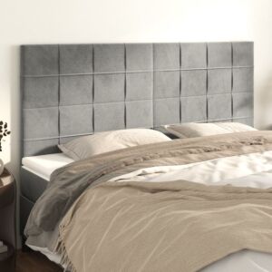 Pood24 voodipeatsid 4 tk, helehall, 80x5x78/88 cm, samet