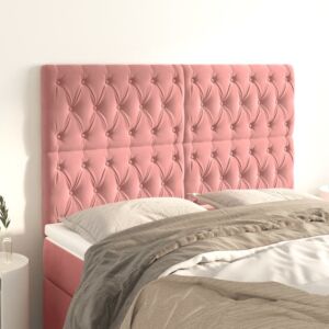 Pood24 voodipeatsid 4 tk, roosa, 72x7x78/88 cm, samet