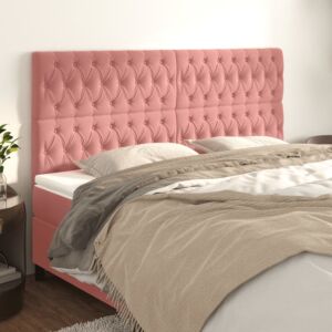 Pood24 voodipeatsid 4 tk, roosa, 90x7x78/88 cm, samet