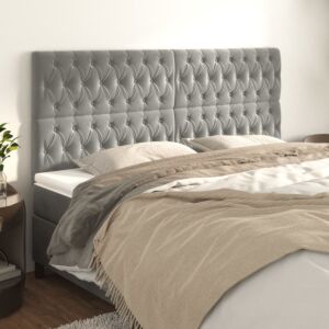 Pood24 voodipeatsid 4 tk, helehall, 100x7x78/88 cm, samet