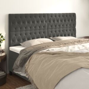 Pood24 voodipeatsid 4 tk, tumehall, 100x7x78/88 cm, samet