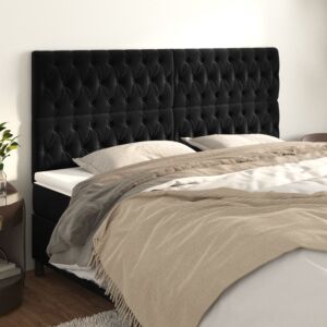 Pood24 voodipeatsid 4 tk, must, 100x7x78/88 cm, samet