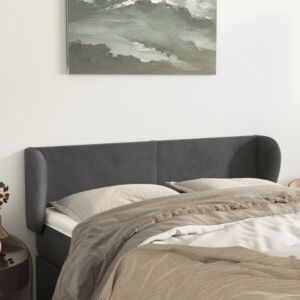 Pood24 voodipeats servadega, tumehall, 147x23x78/88 cm, samet