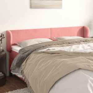 Pood24 voodipeats servadega, roosa, 163x23x78/88 cm, samet