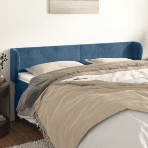 Pood24 voodipeats servadega, tumesinine, 203x23x78/88 cm, samet