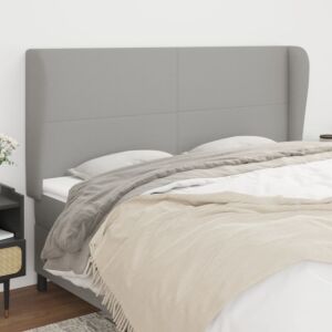 Pood24 voodipeats servadega, helehall, 163x23x118/128 cm, kangas