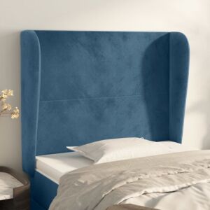 Pood24 voodipeats servadega, tumesinine, 103x23x118/128 cm, samet