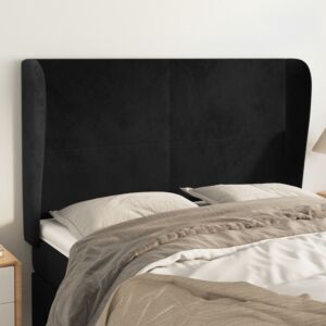 Pood24 voodipeats servadega, must, 147x23x118/128 cm, samet
