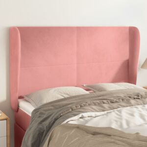 Pood24 voodipeats servadega, roosa, 147x23x118/128 cm, samet